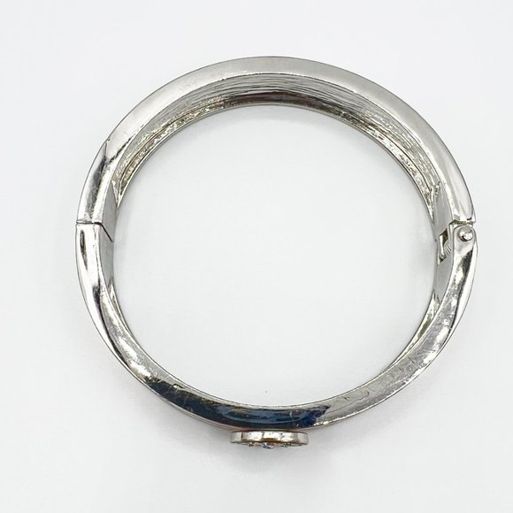 Guess Silver Tone and Pink Enamel Bangle - Picture 2 of 2